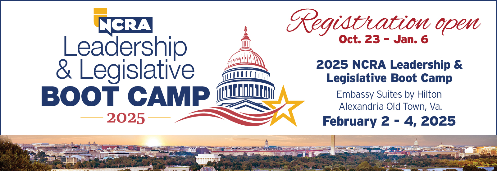 2025 Leadership &amp; Legislative Boot Camp Registration banner